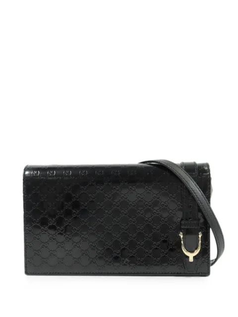 Gucci Pre-Owned Microguccissima wallet on chain shoulder bag Black 354086