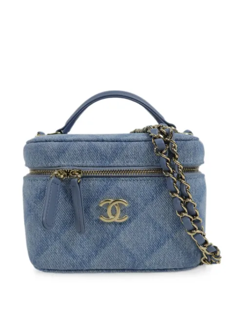 CHANEL Pre-Owned Vanity denim make up bag Blue E4X4A9AC