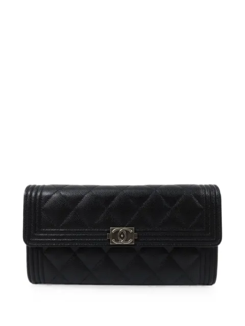 CHANEL Pre-Owned Boy CC turn-lock wallet Black A80286