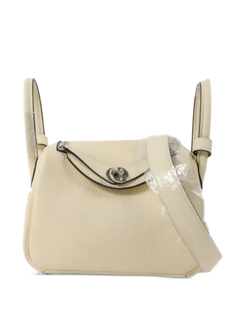 Hermès Pre-Owned 2026 mini Lindy leather tote bag White GS0PHW