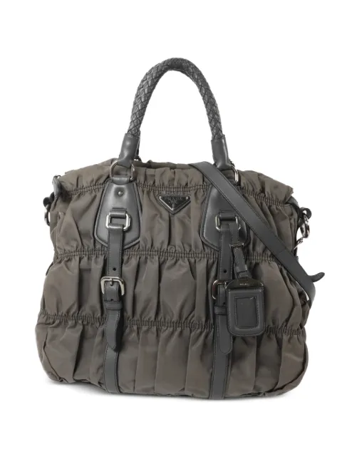 Prada Pre-Owned Tessuto Gaufre two-way handbag Grey 165