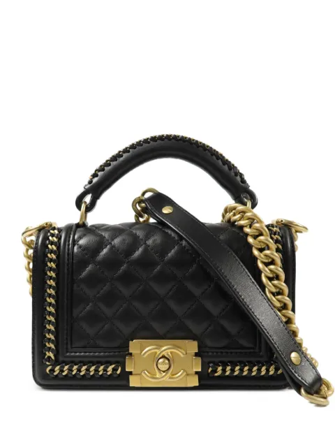 CHANEL Pre-Owned 20 Boy Chanel quilted two-way handbag Black 26471073