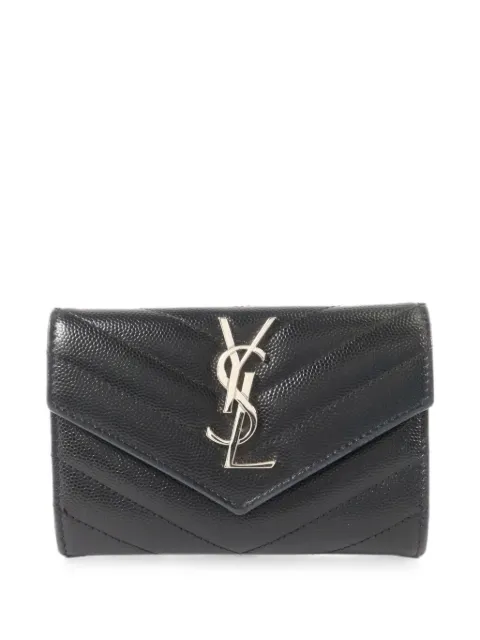 Saint Laurent Pre-Owned Cassandre leather wallet Black 414404