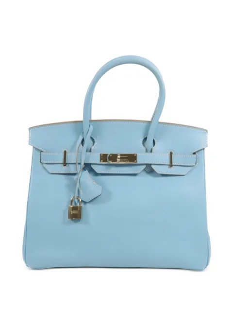 Hermès Pre-Owned 30 Birkin handbag Blue O7N76PHW
