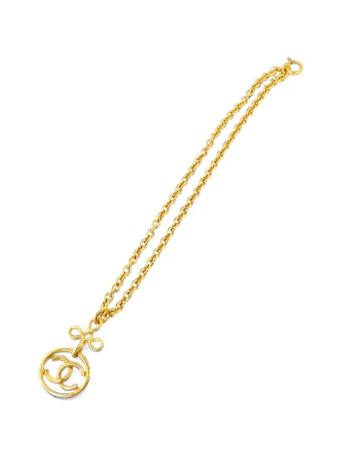 CHANEL Pre-Owned logo-pendant necklace Gold 93P3099