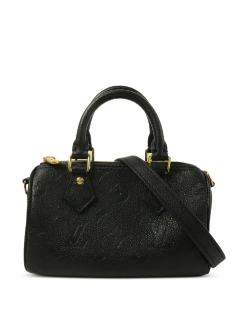 Louis Vuitton Pre-Owned 2022 small Empreinte Nano Speedy Monogram shoulder bag Black M82450