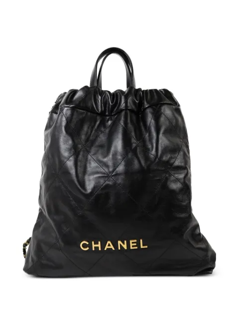 CHANEL Pre-Owned 22 Chanel quilted backpack Black AS3859