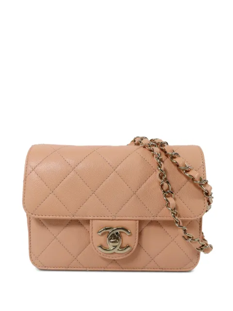 CHANEL Pre-Owned turn-lock quilted shoulder bag Pink AS3002