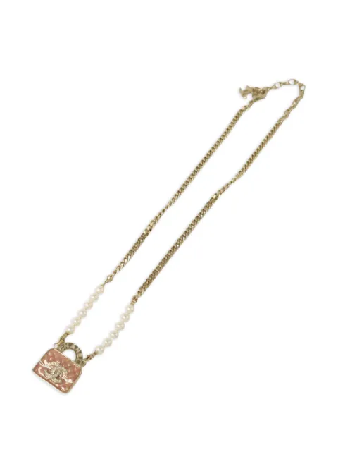 CHANEL Pre-Owned logo-pendant necklace Gold ABD331