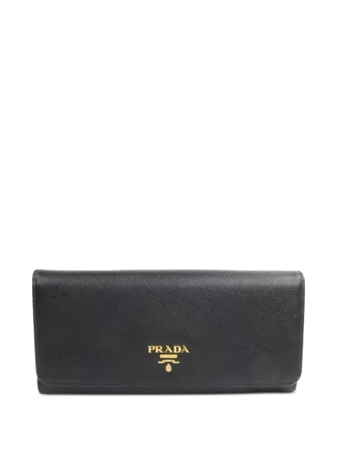 Prada Pre-Owned logo-plaque wallet Black 1M1132