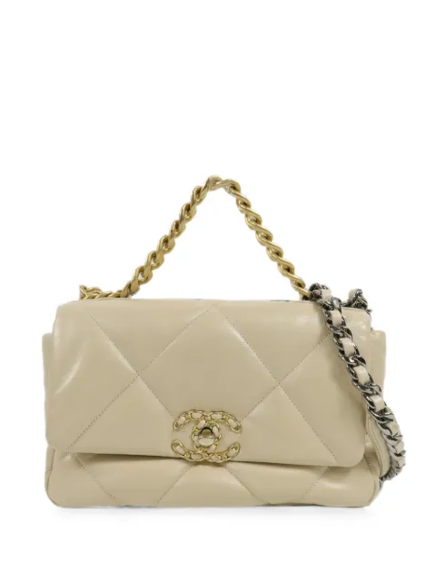 CHANEL Pre-Owned 19 turn-lock shoulder bag Neutrals AS1160B