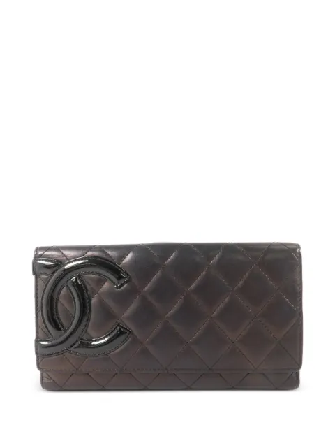 CHANEL Pre-Owned Cambon diamond-quilted wallet Black 16054064