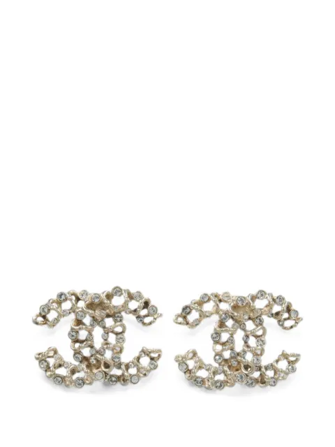 CHANEL Pre-Owned CC crystal-embellished earrings Gold C19K
