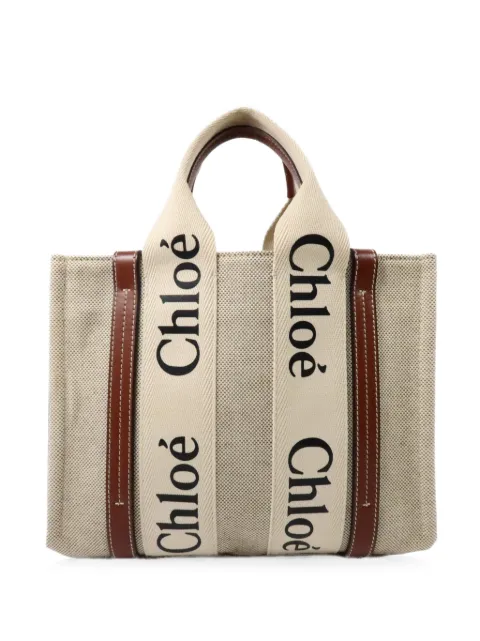 Chloé Vintage Woody canvas tote bag Neutrals 04217565