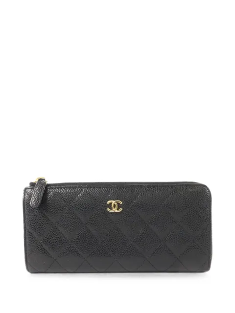 CHANEL Pre-Owned quilted CC wallet Black 18633104