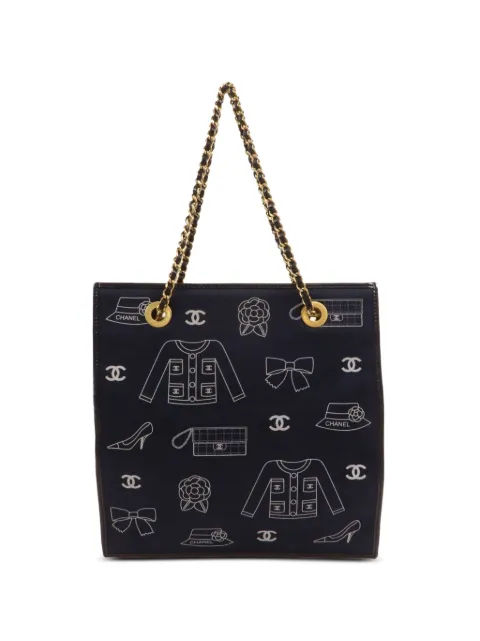 CHANEL Pre-Owned Lucky Charms Icon canvas tote bag Blue 7830271