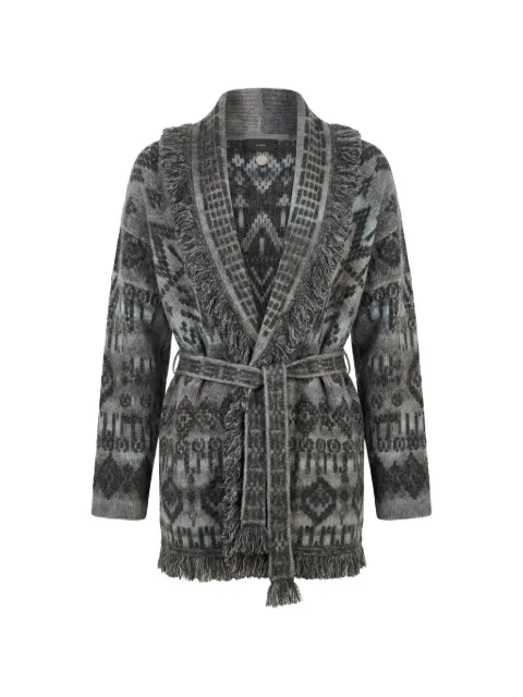 Alanui Time to Shine patterned-jacquard cardigan Grey LWHB064E26KNI0200772