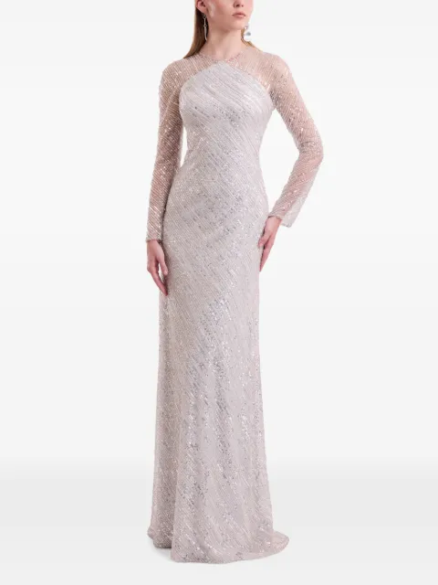 Gemy Maalouf beaded sequin-embellished dress Silver EDPF262173LD
