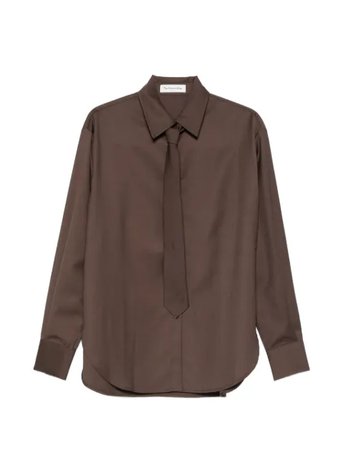 The Frankie Shop Peri button-fastening long-sleeve shirt Brown CHFS228392000102