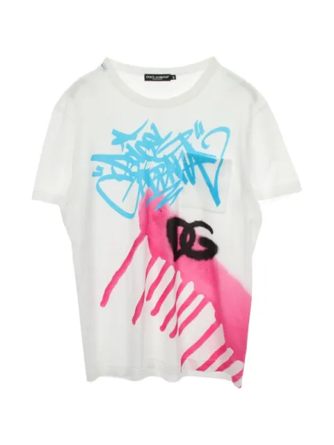 Dolce & Gabbana Pre-Owned 2010s graffiti-print T-shirt White 1092642