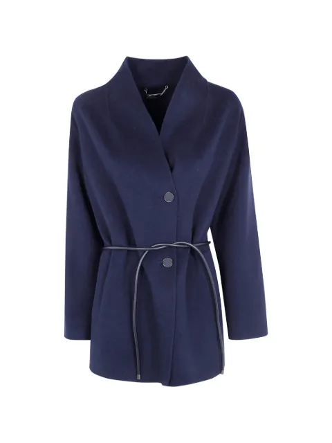 Seventy belted button-front coat Blue CP0603150973