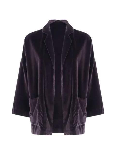 Daniela Gregis velvet-effect notch-lapel oversized jacket Brown GI1AIWC429
