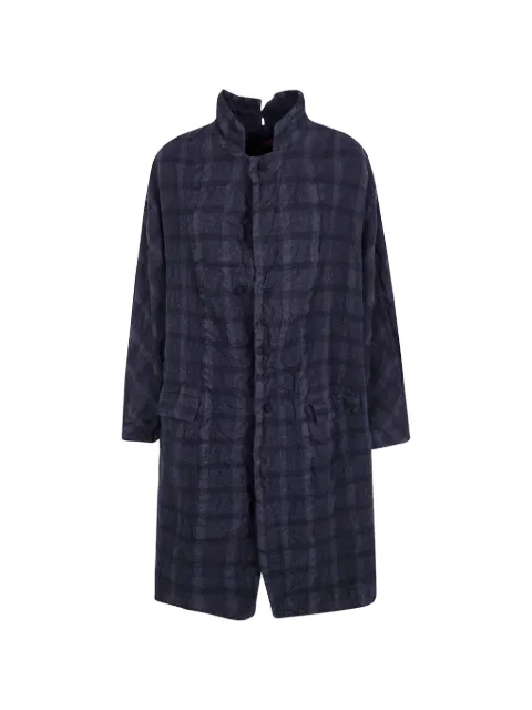 Daniela Gregis check-pattern single-breasted coat Grey C46DKWW450