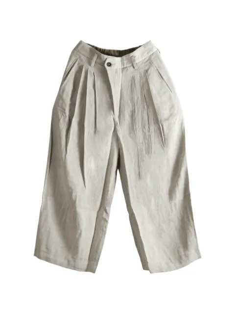 Ziggy Chen pleated-detail wide-leg trousers Grey 0M2620504