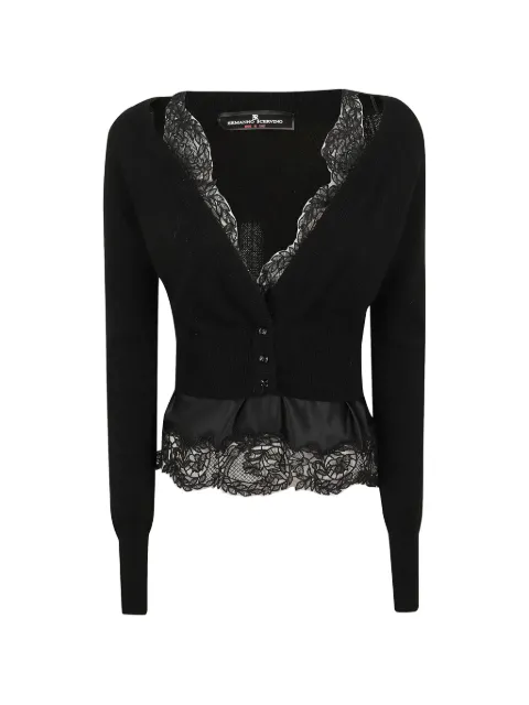 Ermanno Scervino lace-trim layered cardigan Black D492N300APPYU