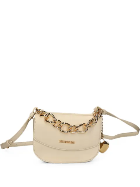 Love Moschino chain-link heart-charm cross body bag Neutrals JC4160PP1P