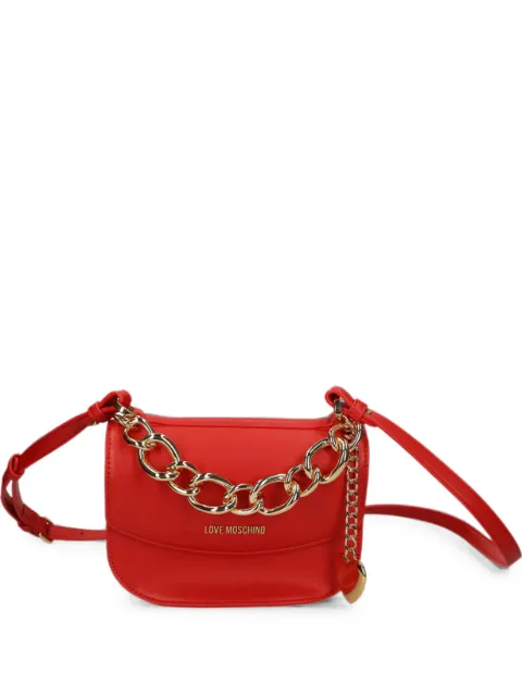 Love Moschino heart-charm chain-link cross body bag Red JC4160PP1P