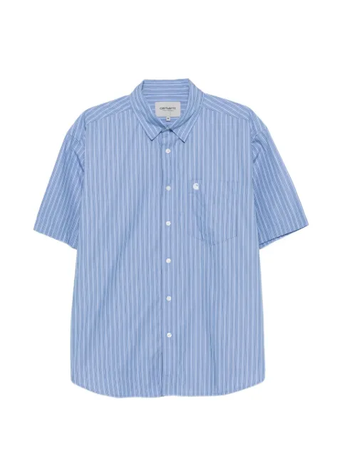 Carhartt WIP vertical-stripe short-sleeve shirt Blue I036806