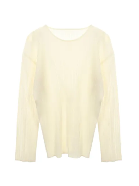 Issey Miyake Pre-Owned 2000s pleated top Neutrals 1092643