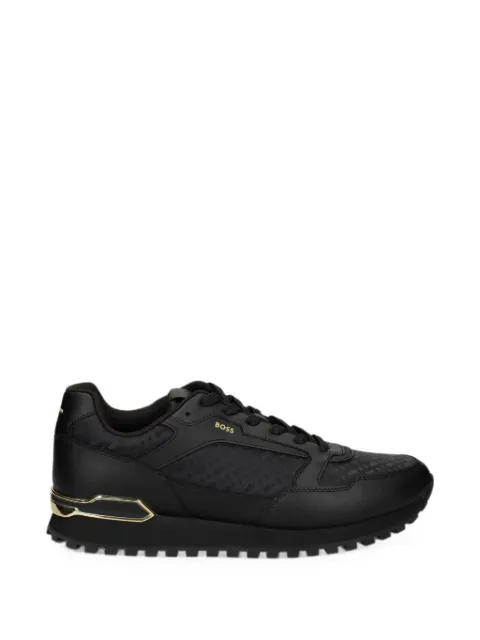 BOSS logo-print panelled sneakers Black 50568574