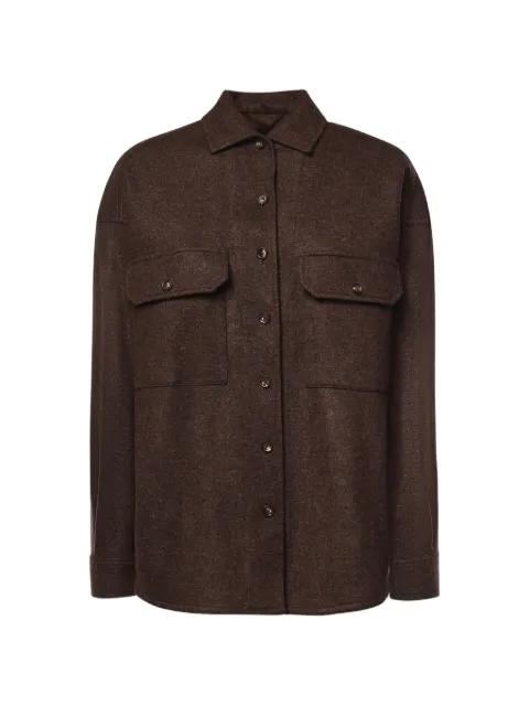 Loro Piana button-up chest-pocket shirt Brown FAQ9053
