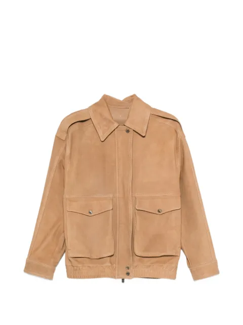Salvatore Santoro long-sleeve leather jacket Neutrals 50017D