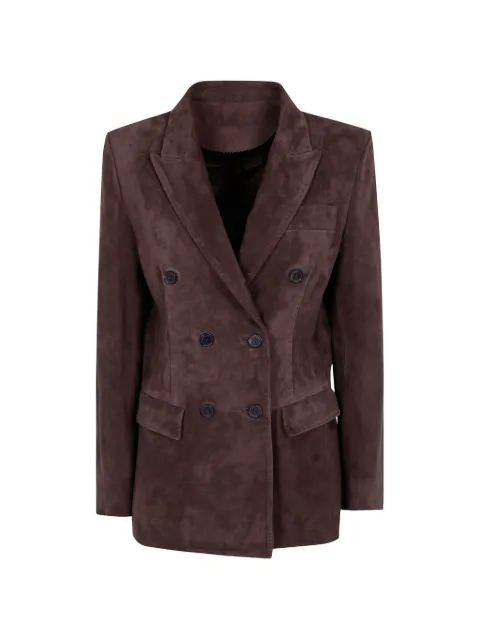 Seventy double-breasted suede jacket Brown GI073656380111