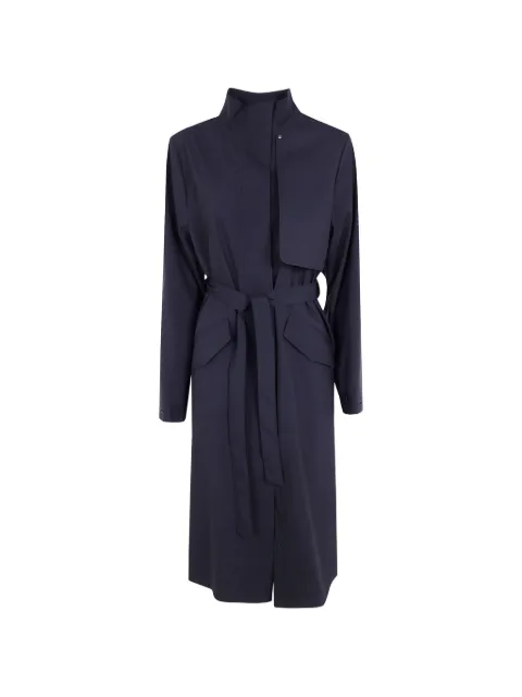 Rains belted hooded coat Blue RA12560
