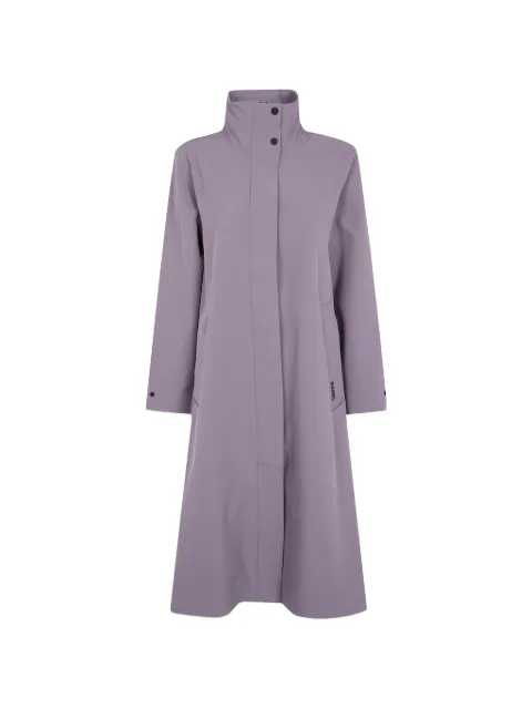 Rains hooded logo-print coat Purple RA12590