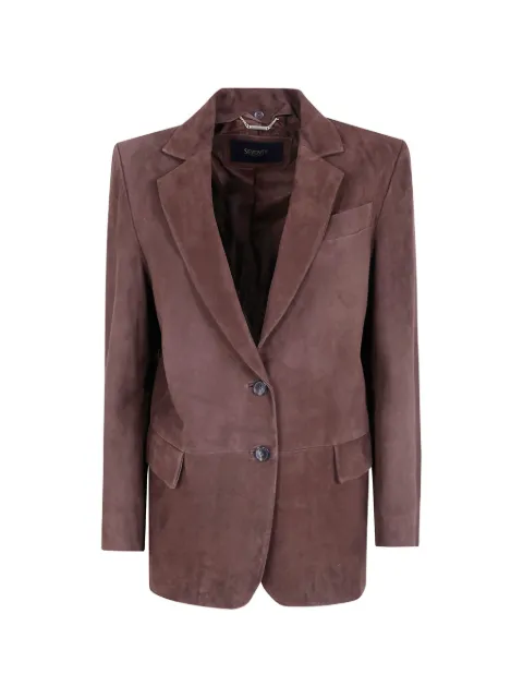 Seventy suede single-breasted blazer Brown GI0974380111