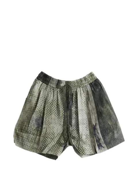Ziggy Chen patterned silk shorts Green 0M2620513