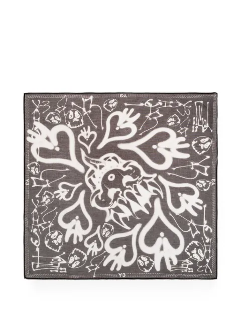 Y-3 graphic-print scarf Black KZ1265