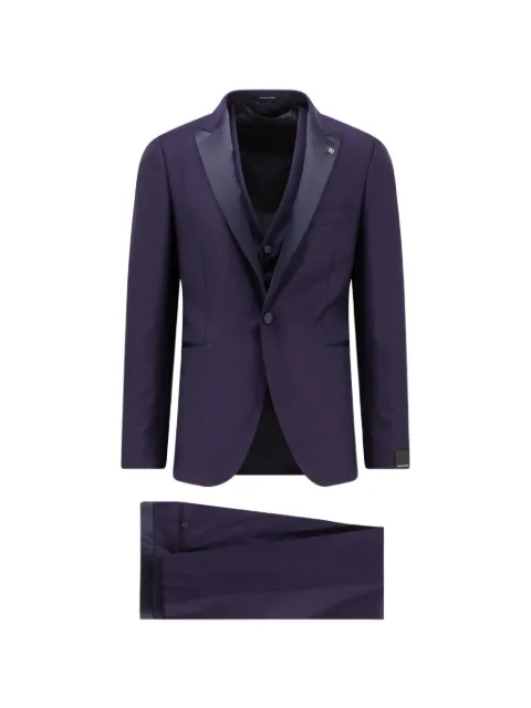 Tagliatore satin-lapel suit (set of three) Purple EFBR15A01550018