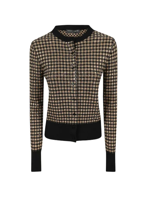 Ermanno Scervino crystal-embellished gingham cardigan Black D495N319CTUIE