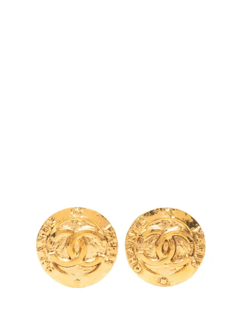 CHANEL Pre-Owned 1980-1990 CC Gold Plated Round Clip On Earrings costume earrings Gold YI8KGE620PTCN0SI