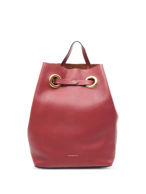 Burberry Pre-Owned 2010s drawstring leather backpack Red 1093126