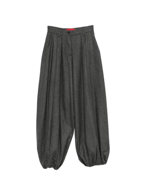 THELATEST pleated balloon-hem pants Grey TLWE3126W0234ABTP
