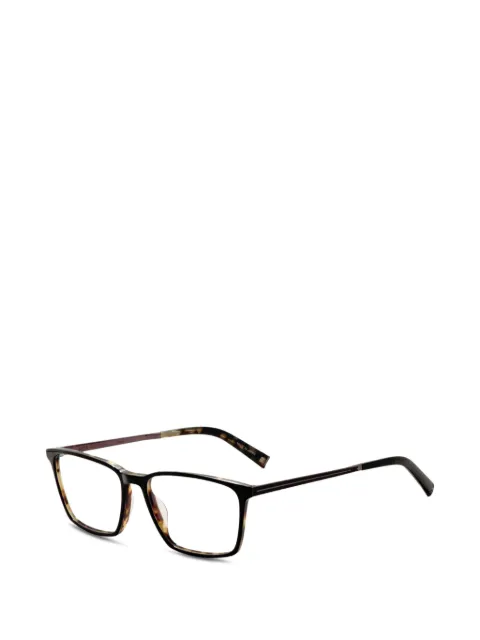 John Varvatos tortoiseshell-effect rectangle-frame glasses Black V402