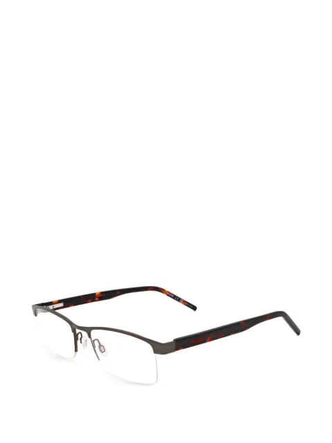 HUGO rectangle-frame glasses Brown HG11990R8153