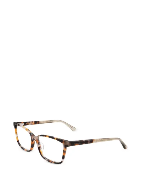 Calvin Klein tortoiseshell-effect rectangle-frame glasses Brown CK22545